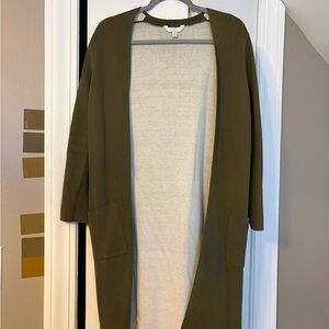 Time and Tru Dark Green Open Front Cardigan